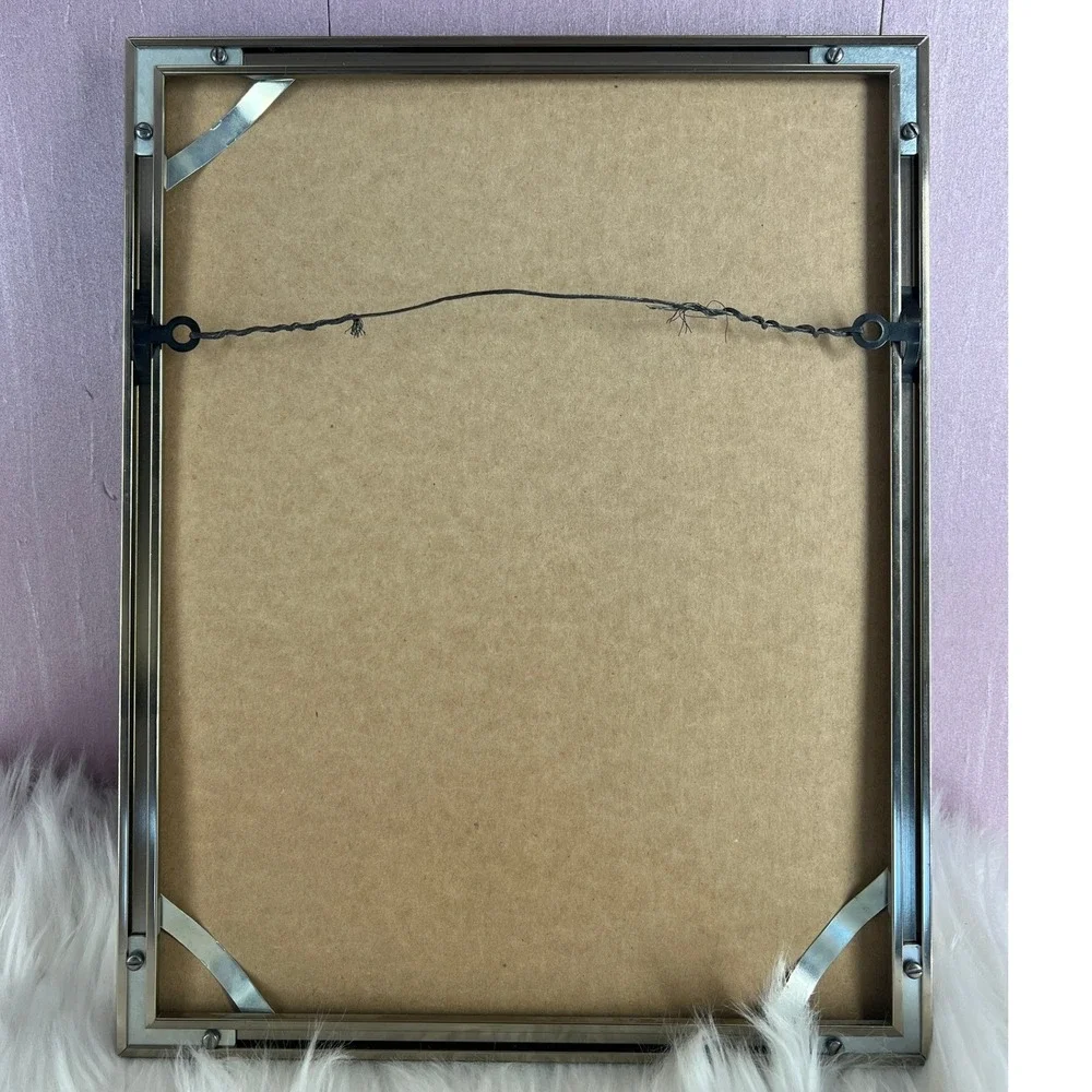 Vintage Butterfly‎ Moth Forest Framed Art Nature Photography Silver Metal Frame